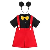 IBTOM CASTLE Gentleman First Birthday Cake Smash Outfits for Baby Boys Formal Suit Bowtie Bib Pants Ears Halloween Set