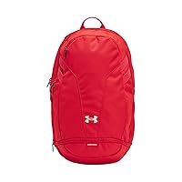 Under Armour Unisex Hustle 5.0 Team Backpack, (600) Red/Red/Metallic Silver, One Size Fits All