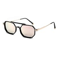 FEISEDY Vintage 70s Square Aviator Sunglasses Polarized Women Men Metal Design UV400 Sun Glasses B0137