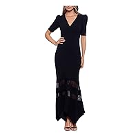 Xscape Womens Illusion Fit & Flare Evening Dress Black 10