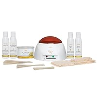 Student Starter Hair Removal Kit, Ultimate Waxing Set for Beginners, For Brows, Upper Lip, Underarms, Chest, Legs, and Bikini Area, with Post and Pre Wax Treatments, for All Skin & HairTypes
