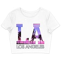 Cool Los Angeles Women's Cropped T-Shirt - Palm Tree Crop Top - Trendy Crop Tee Shirt