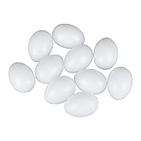 10pcs Solid Parrot Plastic Fake Eggs Realistic, Simulated Fake Bird Eggs for Hatching, Mini Macaw Cockatoo African Grey Eclectus, Trick Birds to Stop Laying Eggs（37mm*27mm