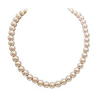 Long Simulated 10mm AAA Pearl Strand Necklace for Women Multicolor Pearl Choker Necklace 1920s Pearl Statement Necklace Costume Jewelry