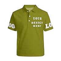 Polo Shirts for Men Add Your Own Design Here Customized Golf Shirt Multi-Color 4 Sides Short Sleeve for Tennis