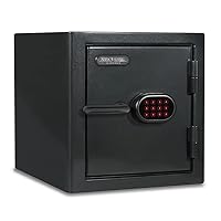 Diamond Safe, 1.41 Cu Ft, Fireproof Waterproof Safe Box for Home & Office with Electronic Lock and Key, Lock Box for Guns, Valuables, and Important Documents, Dark Grey Metallic Gloss Finish