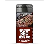 Funtable Multi-Purpose BBQ Spicy Rub (5.6oz) - Hot Flavors, Savory & Tasty Blend. Ideal for Chicken, Meat, Steak & Grilled Vegetables.