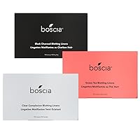 boscia - Blotting Linens - Clear Complexion, Black Charcoal, & Green Tea Blotting Linens Variety Pack
