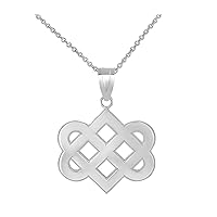 CELTIC LOVE KNOT PENDANT NECKLACE IN STERLING SILVER - Pendant/Necklace Option: Pendant With 20