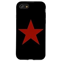 iPhone SE (2020) / 7 / 8 Y2K Red Star On Black Front Mcbling Aesthetic Retro Vintage Case