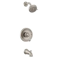 Moen Idora Spot Resist Brushed Nickel Posi-Temp Tub and Shower with Valve Included, 82115SRN
