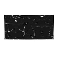 Holiday Party Banner - UV Resistant and Fade-Proof, Perfect for Halloween and Christmas Decorations Black Marble