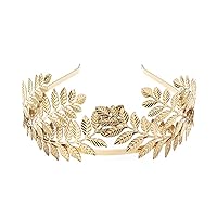 Bridal Gold Leaf Crown Headband Bridal Tiara headpiece for Wedding Prom Festival Bridesmaid Hair Accessories for Womens and Girls