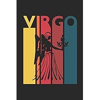 Retro Virgo Notebook - Horoscope Journal - Zodiac Signs Diary - August September Birthday Virgo Gift: Medium College-Ruled Journey Diary, 110 page, Lined, 6x9 (15.2 x 22.9 cm)