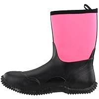 ROPER Womens Barnyard 9 Inch Round Toe Rain Casual Boots Mid Calf - Black, Pink