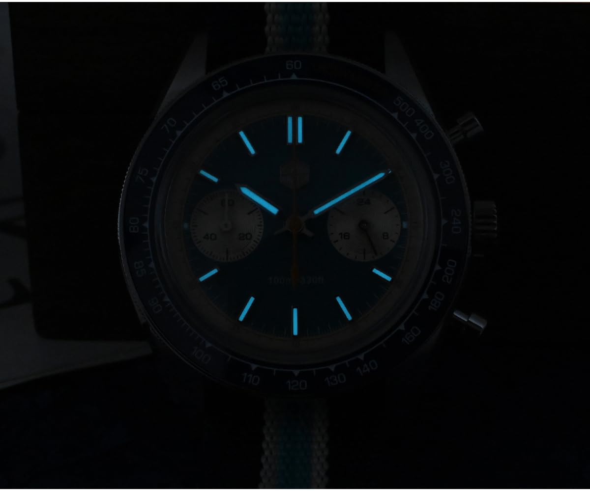 San Martin Men Chronograph Watch Sport Pilot 39.5mm Panda Quartz Wristwatch 10ATM Luminous VK64 Sapphire Mirror