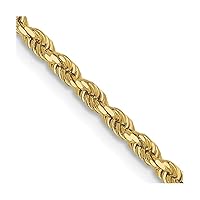 10k Gold 2.00mm Sparkle Cut Rope Chain Necklace Jewelry Gifts for Women - Length Options: 16 18 20 22 24 26 30