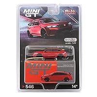 True Scale Miniatures Model Car Compatible with Honda Civic Type R Rallye 2023 W/Advan GT Wheel Red Limited Edition 1/64 Diecast Model Car MGT00546