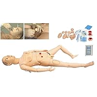 5.7ft Life Size Training Manikin Model with Arm Blood Pressure Measurement, Interchangeable Geriatric Patient Care Manikin for Medical Education Teaching Tool