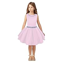 Girls Stain Pageant Interview Dresses Knee Length Suit for Kids Princess Formal Party Dress PA013