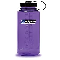 Nalgene Sustain Tritan BPA-Free Water Bottle Made with Material Derived from 50% Plastic Waste, 32 OZ, Wide Mouth, Purple