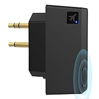 Airplane Bluetooth Audio Adapter for Wireless Headphones and Any 3.5mm Aux Jack on Airplane, Bluetooth 5.0 Transmitter Receiver Fits for TV, iPad, Gym, PS5, Speaker, Foldable Single/Double Gold Plug