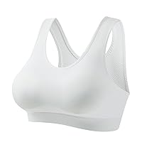 Women's Cozy Wireless Bra,Full-Coverage Pullover Bra,Seamless T-Shirt Bra,Medium Support Workout Exercise Sport Bra