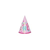 Amscan One Wild Girl 1st Birthday Party Cone Hats, 6