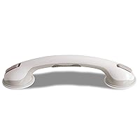 Changing Lifestyles Suction Cup Grab Bars For Bathtubs & Showers; Safety Bathroom Assist Handle, White & Grey, 16 Inches
