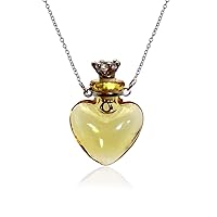 1PC 1PC Colorful Heart Vial Perfume Bottle Necklaces Stainless Steel Chain Make a Wish Aroma Essential Oil Diffuser Pendant necklace Women Jewelry