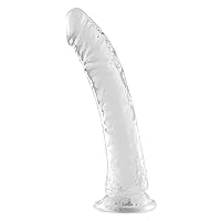 G Spot Realistic Jelly Dildo with Strong Suction Cup Flexible Penis Harness Compatible Anal Adult Sex Toys for Women Clear