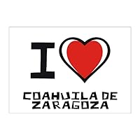 I Love Coahuila De Zaragoza Bicolor Heart Sticker Pack x4 6