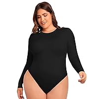 SOLY HUX Women's High Turtle Neck High Cut Long Sleeve Solid Fitted Skinny Bodysuit