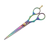 Titanium Hairdressing Scissors, Hair Scissors 7 inch Long, Japanese Scissors Convex Edge Blades + Presentation Case & Tip Protector