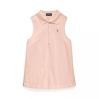 Polo Ralph Lauren Girl's Sleeveless Polo T-Shirt (Deco Coral/French Blue, X-Large (16))