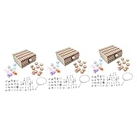 ERINGOGO 3 Sets Crystal Pendants Jewelry Findings Circle Necklace Jewelry Loose Bead DIY Bracelet Charms Heart Necklace Crystal Jewellery Decorative Beads Round Glass Bead Colorful Box Girl