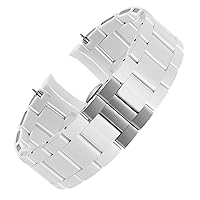 White Black Silicone Rubber clad Steel Watch Band for Armani AR5905|5906|5920|5919|5859 Women 20mm Man 23mm Wrist Strap Bracelet (Color : 10mm Gold Clasp, Size : 20mm)