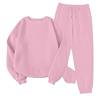 Women's Custom Personalised Sets,Round Neck Sports Tracksuit Unisex Two-Piece Running Outfits Long Pullover, S-5XL