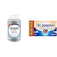 Silver Men's 50+ Multivitamin with Vitamin D3, B-Vitamins, Zinc for Memory and Cognition - 200 Tablets + St. Joseph 81mg Low Dose Aspirin - 365 Count