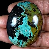 127.15Cts. Natural Sky Bule Tibet Turquoise Oval Cabochon Loose Gemstone 37mm.X47mm.X10mm.