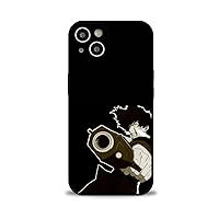 Phone Case Compatible with iPhone 15 Plus Case,Cool Comics Cowboy-Bebop 12 Print Pattern Phone Cases for Anime Fans,Protective Cover for Women Girls Black
