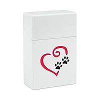 Cat Dog Paw Prints Heart Cigarettes Box Portable Cigarettes Holder Storage Container for Women Men
