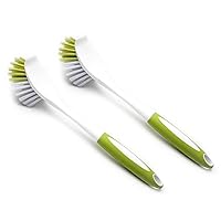 2 Pcs Cleaning Appliance Long Handle Brushes Dishwashing Cleaning Dish Brush with Hard Bristles for Sinks Pots Dishwashing Brush