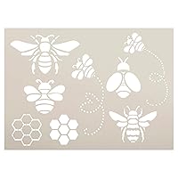 Bee Embellishments Stencil by StudioR12 | Craft DIY Spring Home Decor | Paint Wood Sign | Reusable Mylar Template | Select Size (9 inches x 6.5 inches)