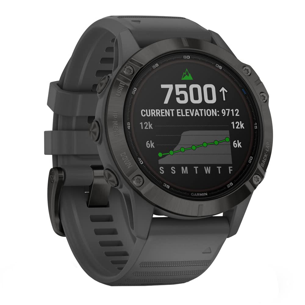 Garmin 010-02410-10 Fenix 6 Pro Solar Multisport GPS Smartwatch Black with Slate Gray Band Bundle with Premium 2 YR CPS Enhanced Protection Pack (Renewed)