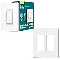 2Gang Light Switch Plate 1Pack+Smart Dimmer Switch 1Pack
