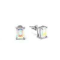 925 Sterling Silver Coated Topaz Gemstone Stud Earring 925 Hallmarked Jewelry | Gifts For Women And Girls