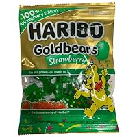 100th Anniversary Edition Haribo Goldbears Strawberry 4 oz Gummi Candy Limited Edition Pack of 1