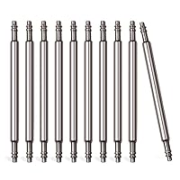 Watch Pins, 16/18/20/22/24 mm Heavy Duty Spring Bar for Wrist Strap Lug Buckle, 1.8mm Diameter Thick Stainless Steel Tube Watch Band Pins Assorted Springbar (Pack of 10)