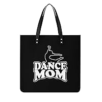 Dance Mom PU Leather Tote Bag Top Handle Satchel Handbags Shoulder Bags for Women Men